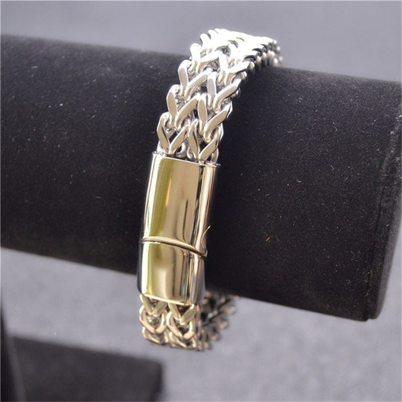 Wear FengShui Fish Scale Magnetic Buckle Titanium Steel Balance Bracelet Bangle