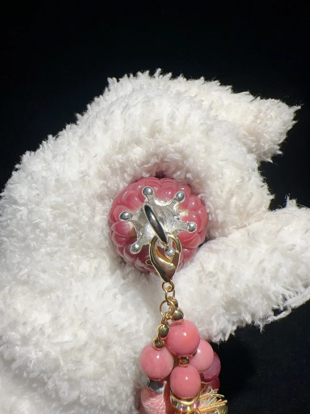 Ice-Transparent Pomegranate Red Natural Corn Charms for Fidgeting