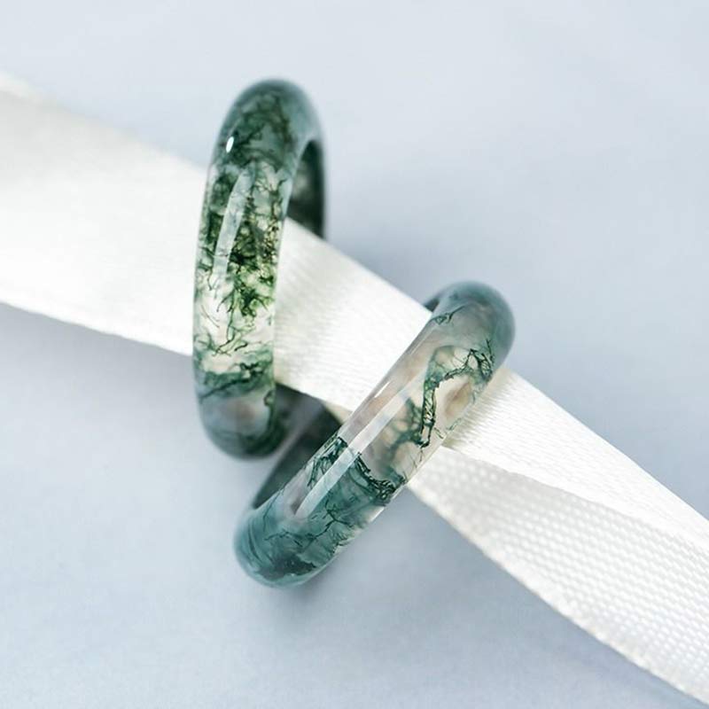 Wear FengShui Moss Agate Healing Balance Ring