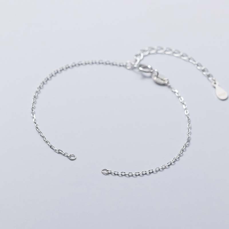 Wear FengShui 925 Sterling Silver Semi-finished Chain Blessing Bracelet