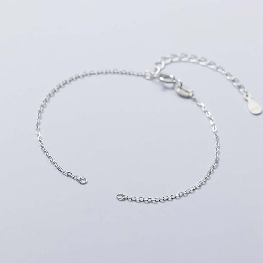 Wear FengShui 925 Sterling Silver Semi-finished Chain Blessing Bracelet