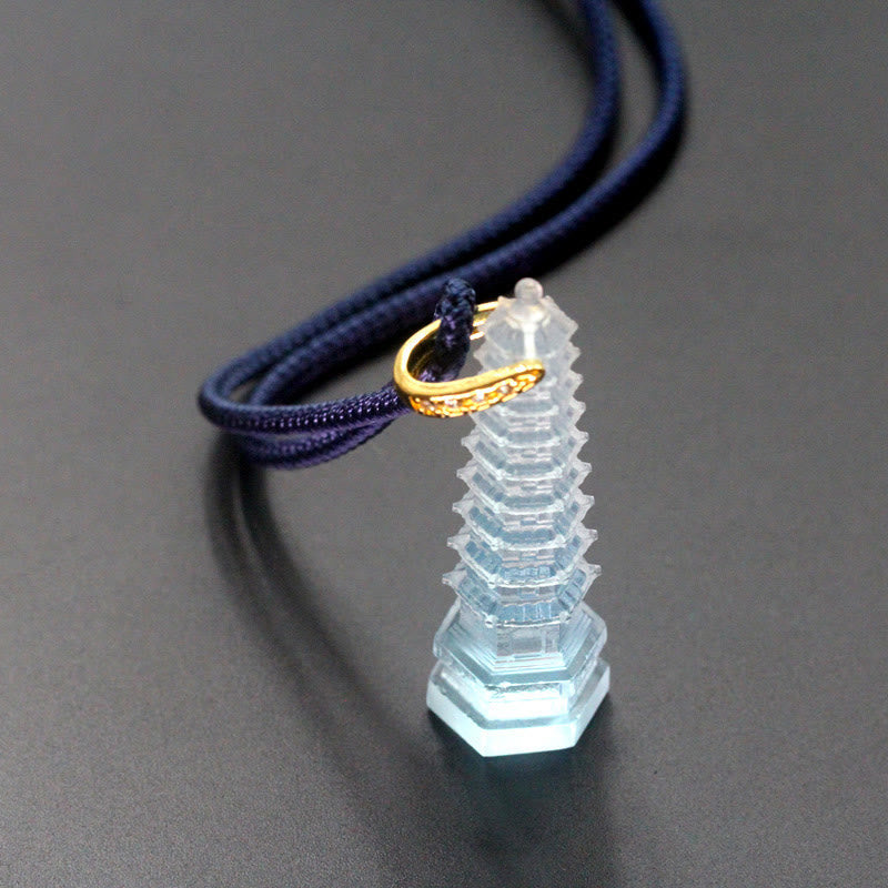 Wear FengShui Liuli Ancient Pagoda Wisdom Necklace