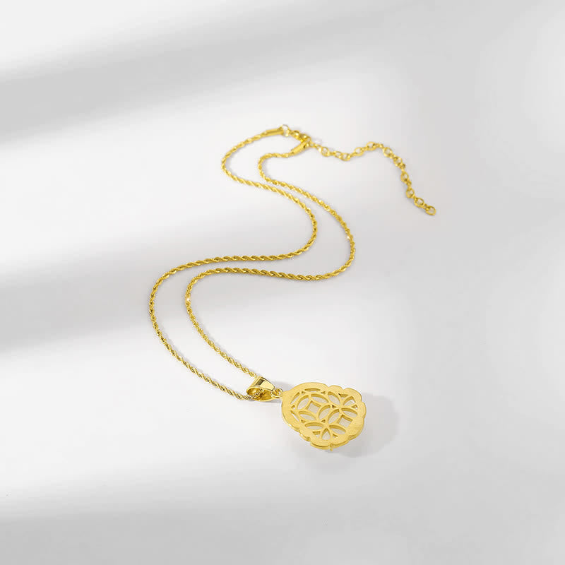 Wear FengShui 18K Gold Filled Laughing Buddha Jade Luck Necklace Chain Pendant