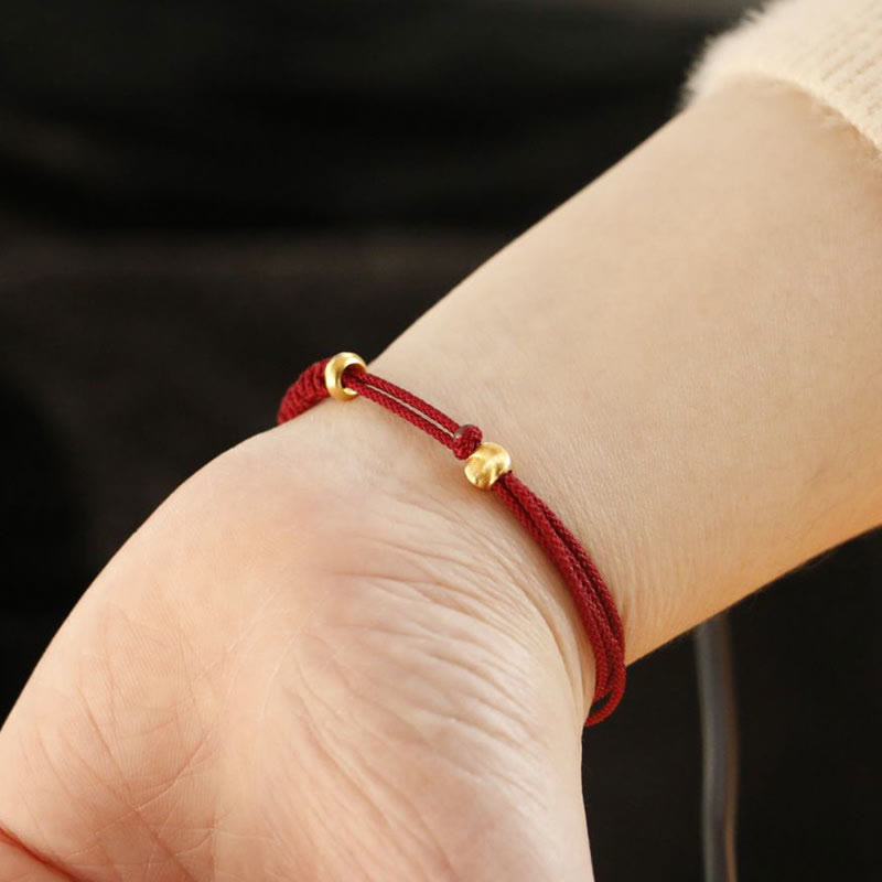 Wear FengShui Alloy Peace Buckle Luck Red String Bracelet