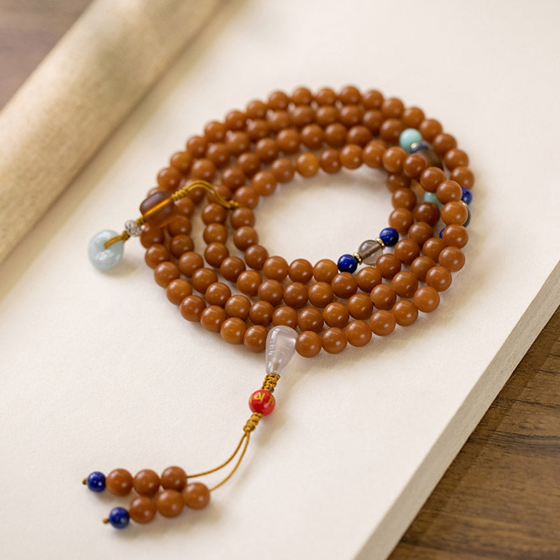 Wear FengShui 108 Beads Bodhi Seed Blessing Meditation Bracelet Mala