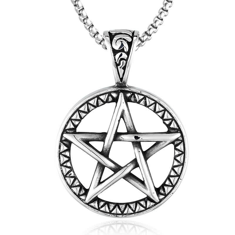 Wear FengShui Pentagram Titanium Steel Balance Necklace Pendant