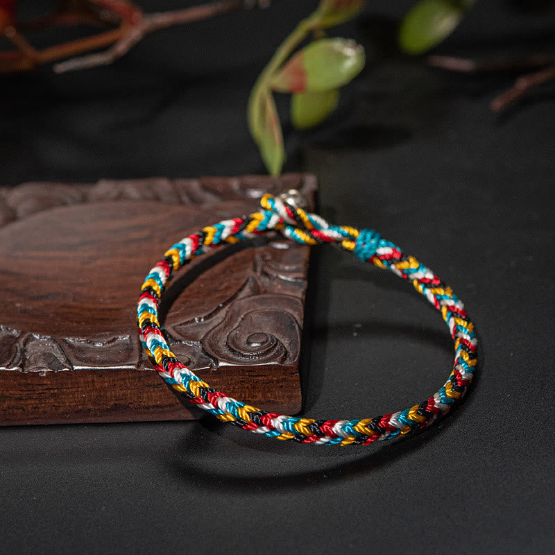 Wear FengShui Tibet Handmade Five Color Thread Protection Braid String Bracelet