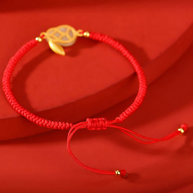 Wear FengShui 925 Sterling Silver Year of the Rabbit Hetian White Jade Luck Red String Protection Bracelet