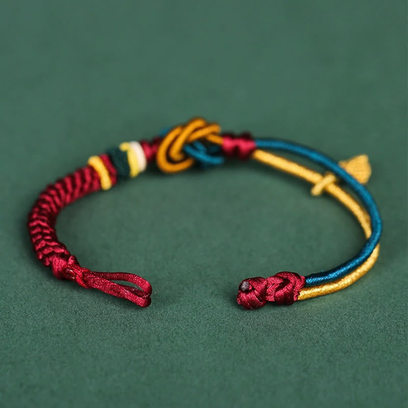 Wear FengShui Tibetan Handmade Mandala Knot Leaf Luck Rope Bracelet