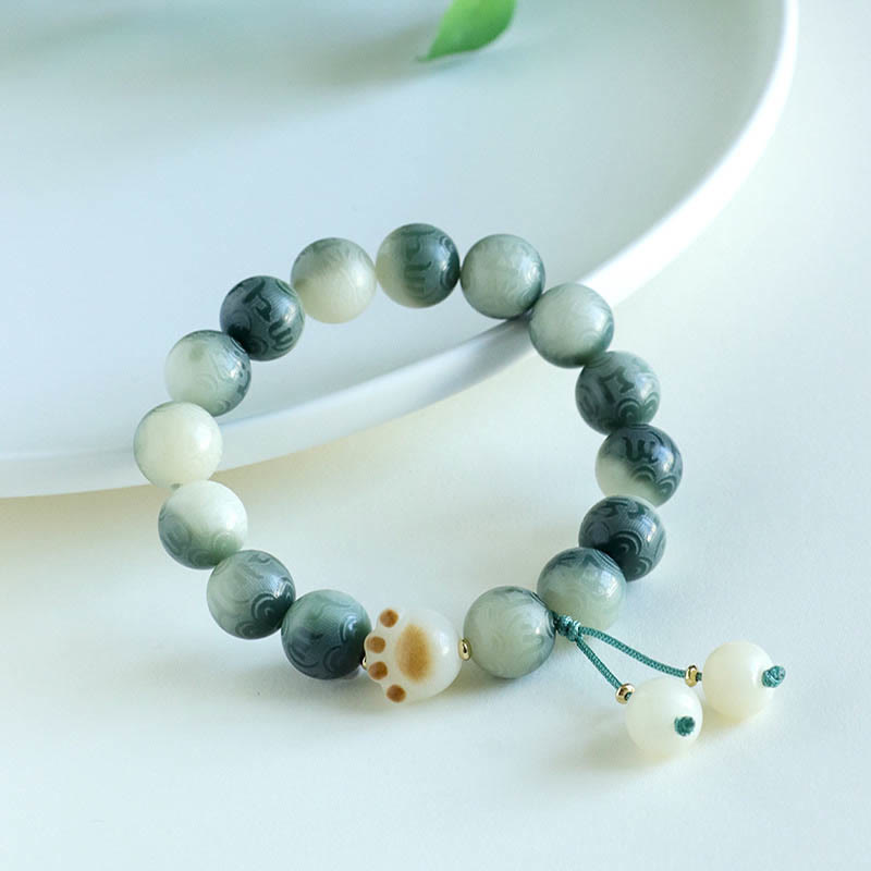 Wear FengShui Bodhi Seed Om Mani Padme Hum Carved Harmony Bracelet