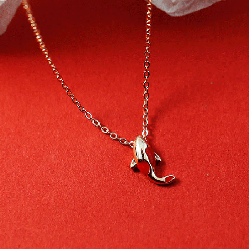 Wear FengShui Copper Koi Fish Wealth Necklace Pendant Red Rope Bracelet Earrings Set