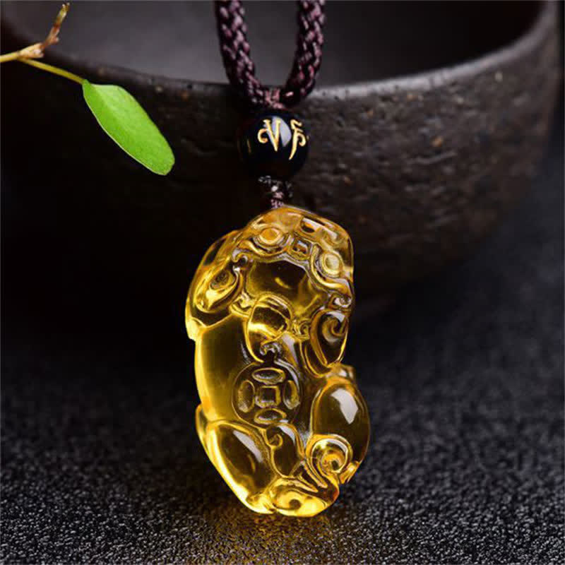 Wear FengShui FengShui Citrine PiXiu Wealth Necklace Pendant
