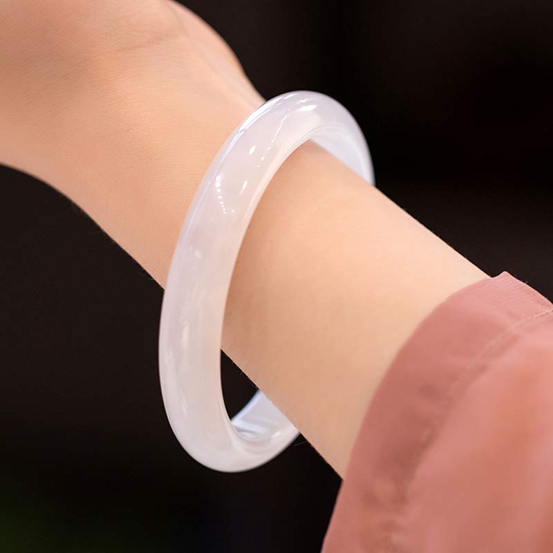Wear FengShui Natural Chalcedony Harmony Positive Bracelet Bangle