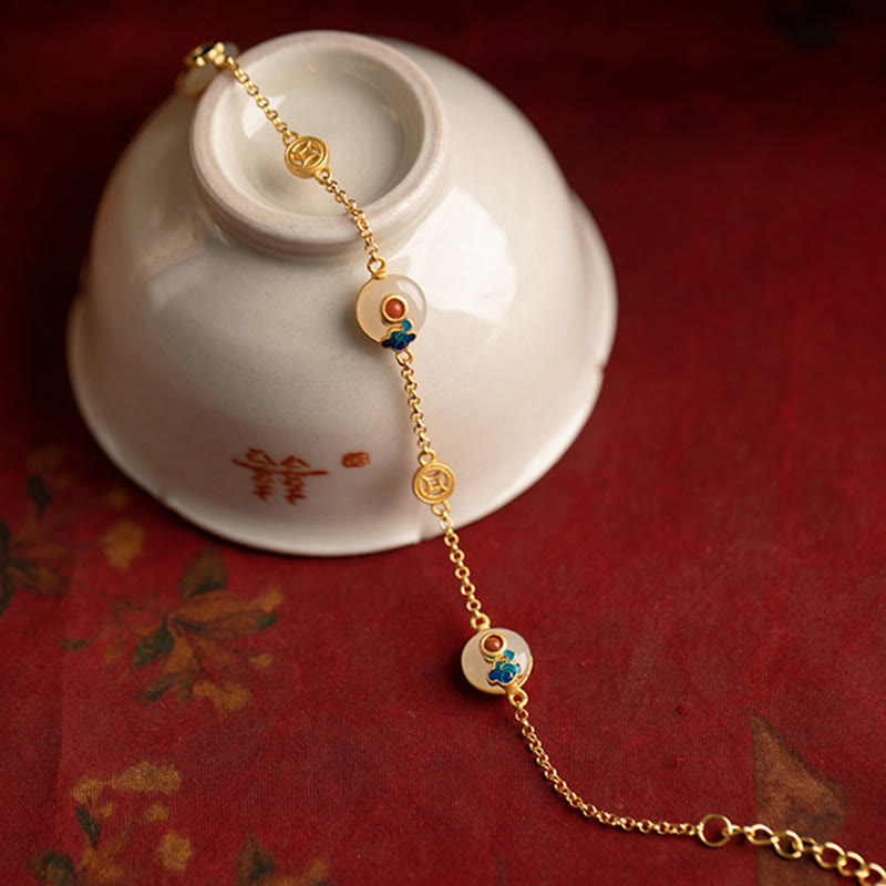 Wear FengShui Auspicious Clouds Jade Pattern Luck Bracelet