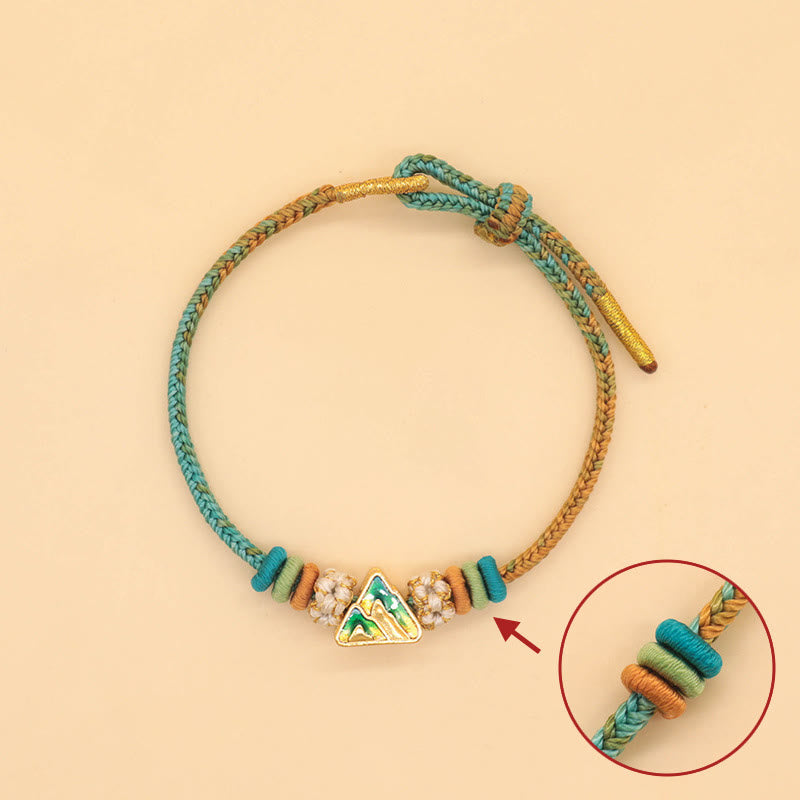 Wear FengShui Handmade Eight Thread Peace Knot Peach Blossom Knot Luck Rope Braided Bracelet
