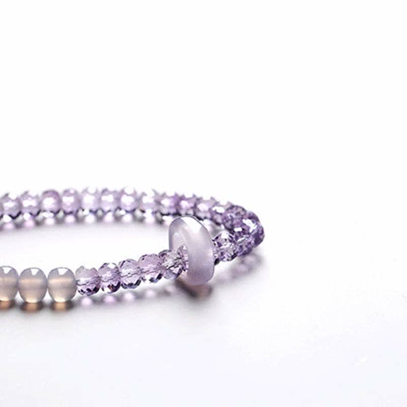Wear FengShui Natural Amethyst Crystal Meditation Healing Bracelet