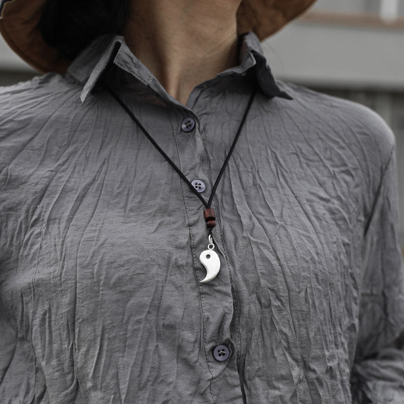 Wear FengShui 990 Sterling Silver Yin Yang Balance Harmony Necklace Pendant