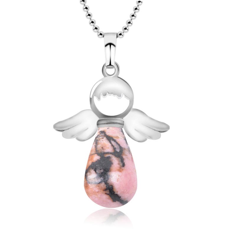 Wear FengShui Little Angel Wings Natural Crystal Luck Necklace Pendant