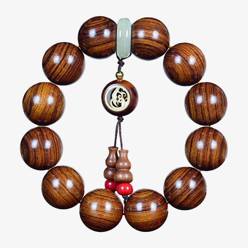 Wear FengShui Rosewood Warmth Calm Gourd Charm Bracelet
