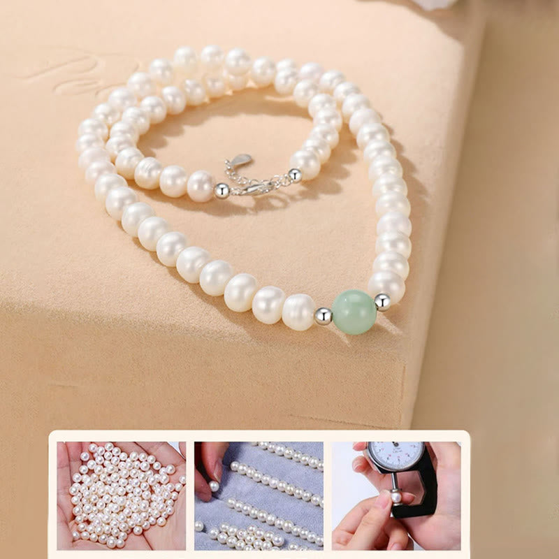 Wear FengShui 925 Sterling Silver Natural Pearl Jade Healing Necklace Bracelet Earrings With Gift Box