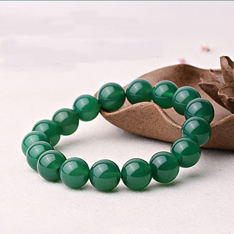 Wear FengShui Natural Green Agate Support Bracelet