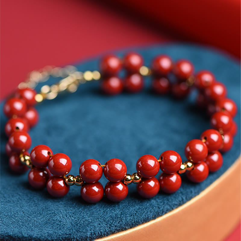 Wear FengShui Natural Cinnabar Beaded Blessing Bracelet