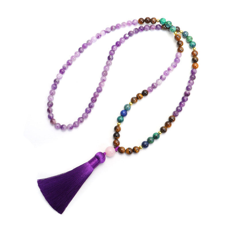 Wear FengShui Tibetan Amethyst Purify Bracelet Mala Set