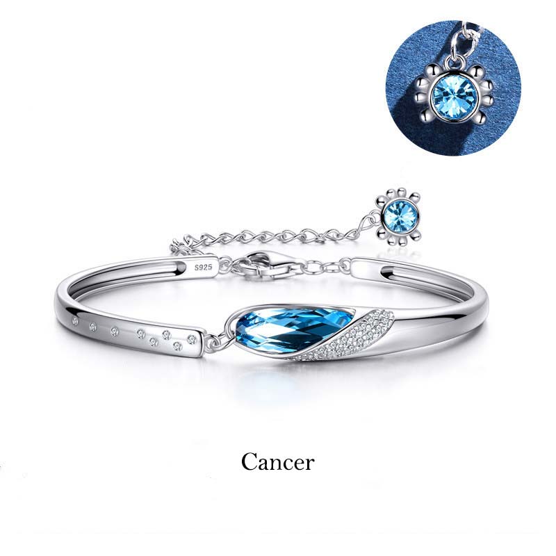 Wear FengShui 925 Silver Plated Copper 12 Constellations of the Zodiac Charm Bracelet