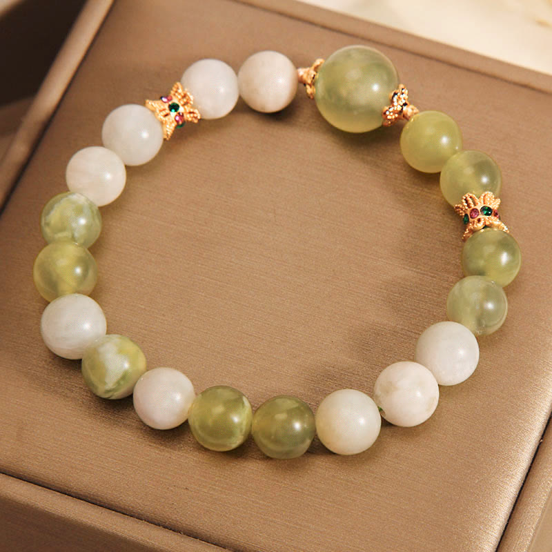 Wear FengShui Green Grape Color Jade Abundance Bracelet