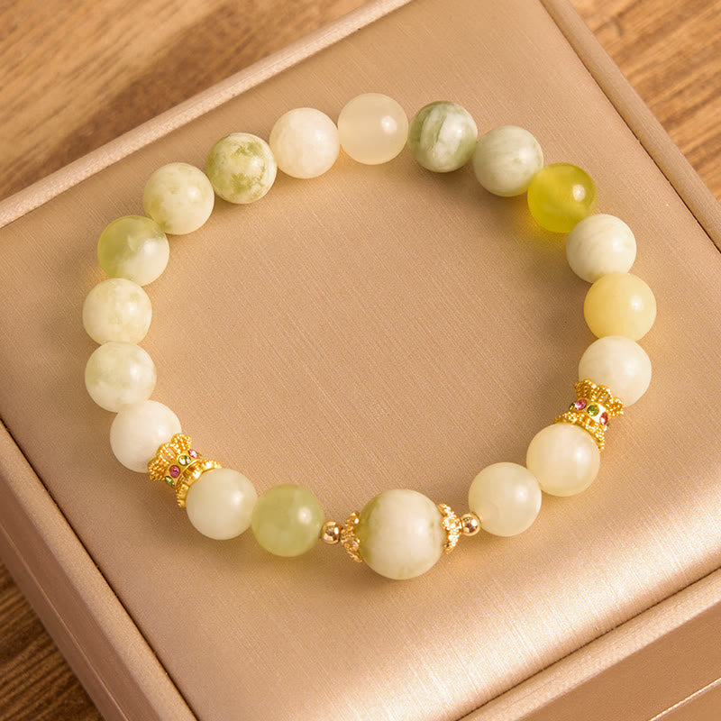 Wear FengShui Green Grape Color Jade Abundance Bracelet