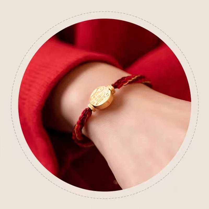 Wear FengShui Five Directions Gods of Wealth Handmade Reincarnation Knot Protection String Braid Bracelet