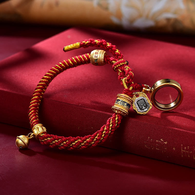 Wear FengShui Tibetan Om Mani Padme Hum Carved Zakiram Goddess of Wealth Charm Amulet Bracelet