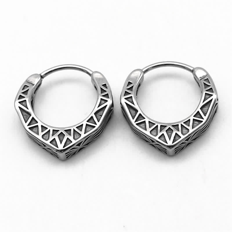 Wear FengShui Viking Hoop Titanium Steel Balance Earrings