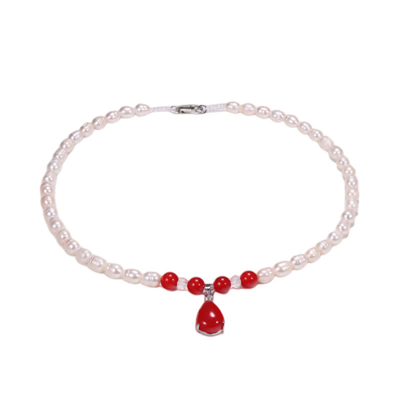 Wear FengShui Pearl Bead Waterdrop Calm Peace Necklace Pendant