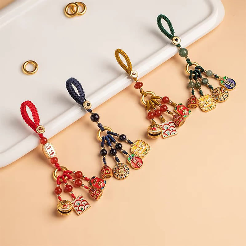 Wear FengShui Nothing to Be Superstitious Dancing Lion Copper Wealth Key Chain