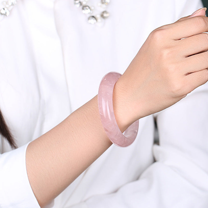 Wear FengShui  Natural Rose Quartz Love Caring Bracelet Bangle