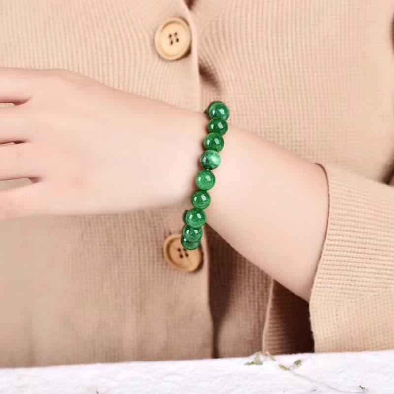 Wear FengShui Cyan Jade Bead Calm Harmony Bracelet
