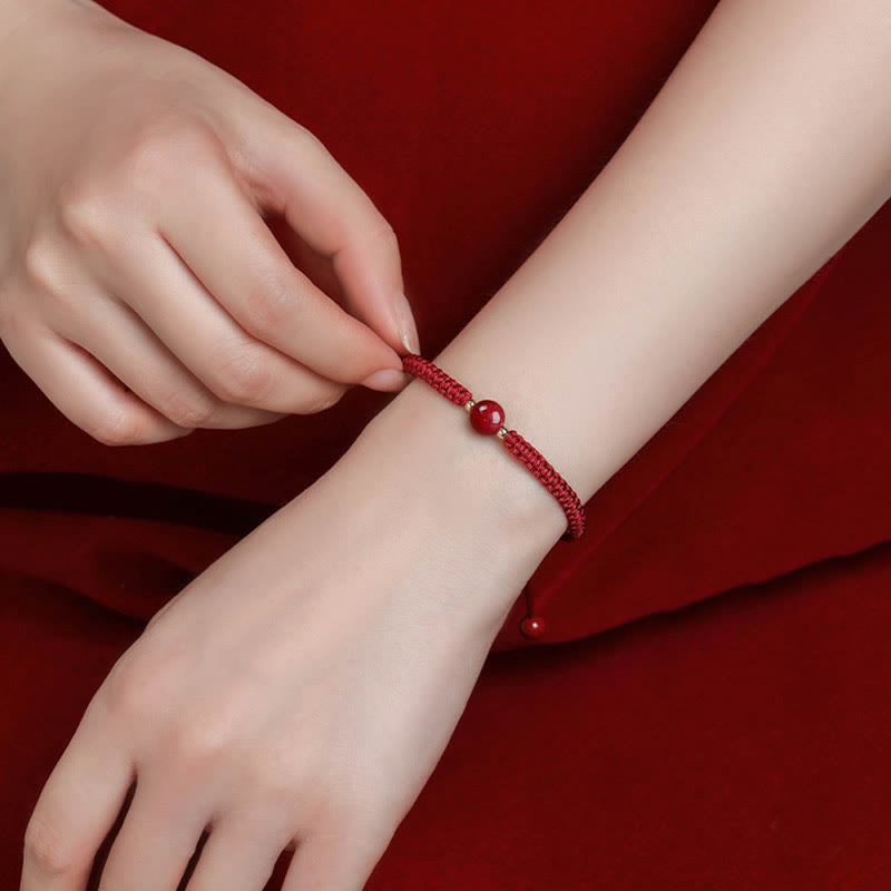 Wear FengShui Lucky Cinnabar Bead Blessing Red String Bracelet
