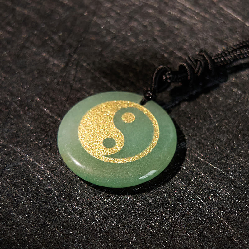 Wear FengShui Various Crystal Amethyst Tiger Eye Green Aventurine Yin Yang Spiritual Necklace Pendant