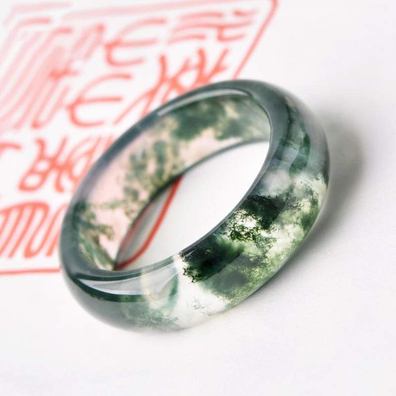 Wear FengShui Moss Agate Healing Balance Ring