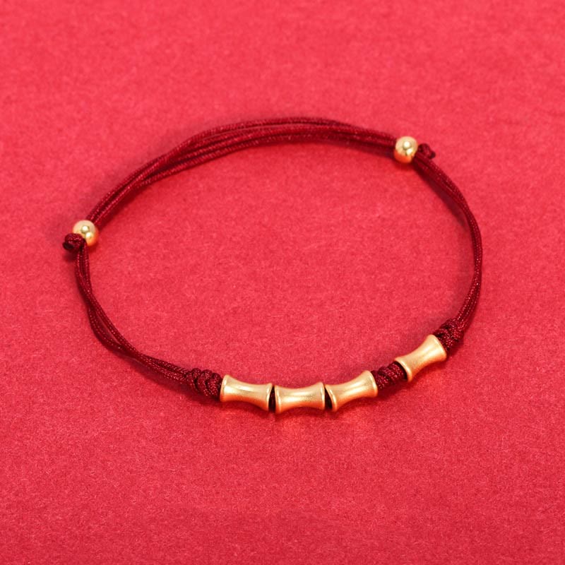 Wear FengShui 925 Sterling Silver Bamboo Design Protection Luck Braided Bracelet