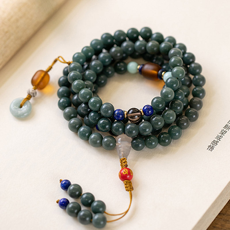 Wear FengShui 108 Beads Bodhi Seed Blessing Meditation Bracelet Mala