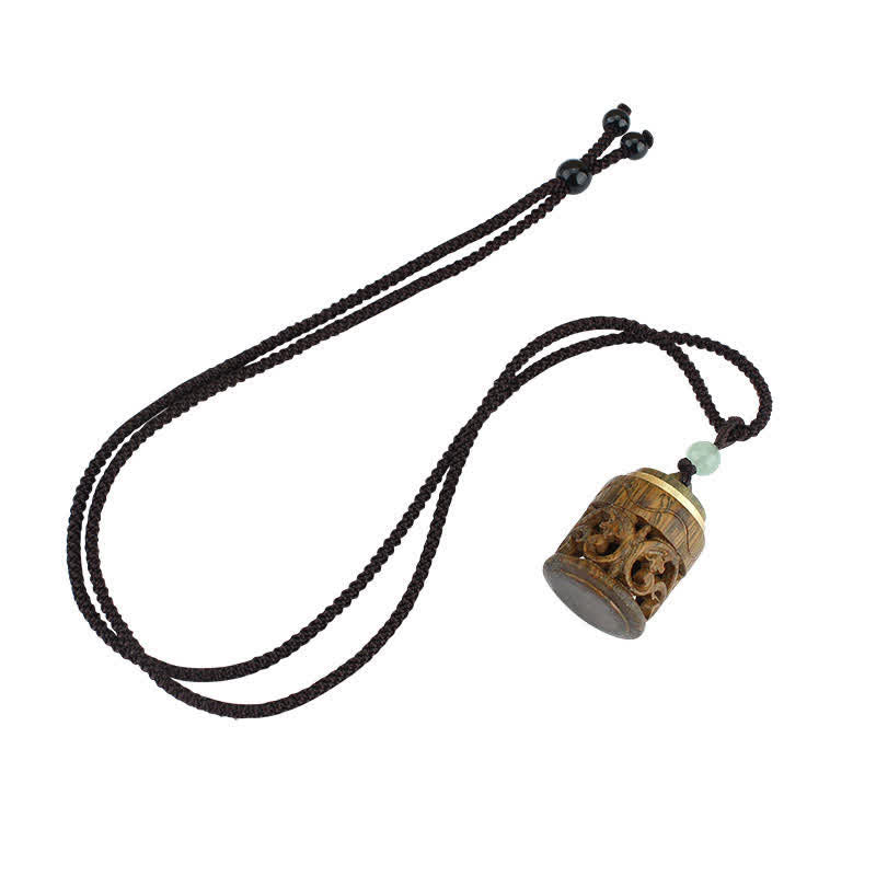 Wear FengShui Tibet Green Sandalwood Rosewood Om Mani Padme Hum Lotus Positive Soothing Necklace Pendant