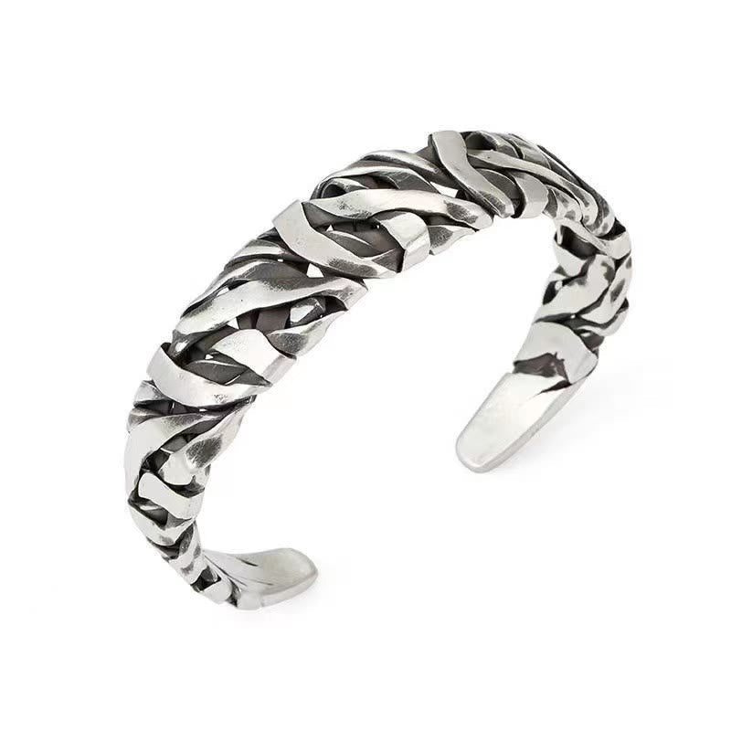 Wear FengShui Retro Line Texture Healing Cuff Bracelet Bangle