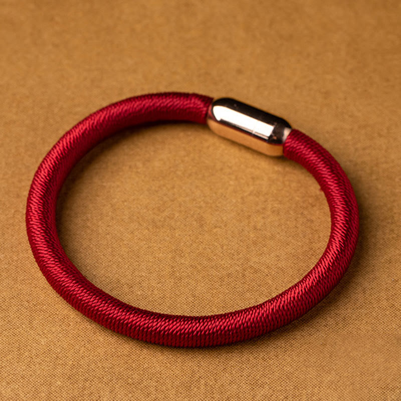 Wear FengShui Tibetan Handmade King Kong Knot Protection Magnetic Buckle Braided Bracelet