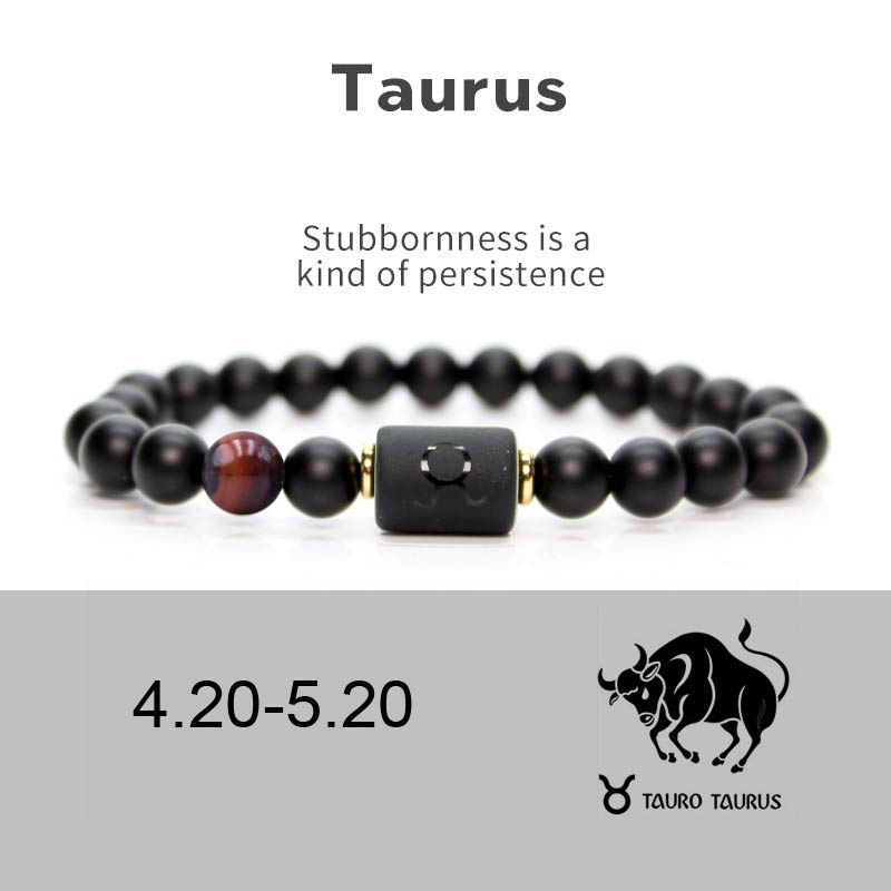Wear FengShui 12  Constellations of the Zodiac Black Onyx Adjustable Bracelet