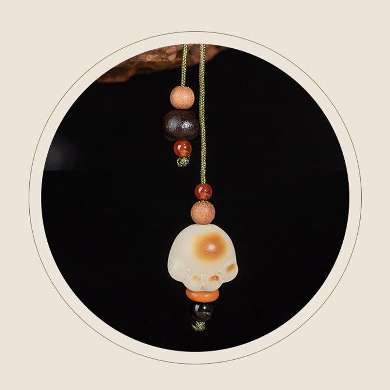Wear FengShui Lightning Strike Wood Bodhi Seed Cat Paw Claw Auspiciousness Protection Tassel Bracelet
