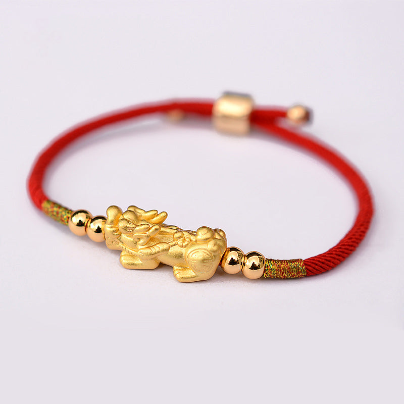 Wear FengShui 24K Gold-Plated PiXiu Luck Red String Bracelet