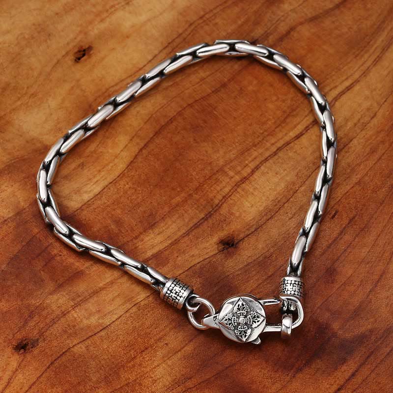 Wear FengShui Tibetan Double Dorje Om Mani Padme Hum Buddha Swastika Vajra Strength Bracelet