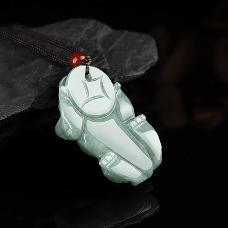 Wear FengShui Jade PiXiu Wealth Luck String Necklace Pendant